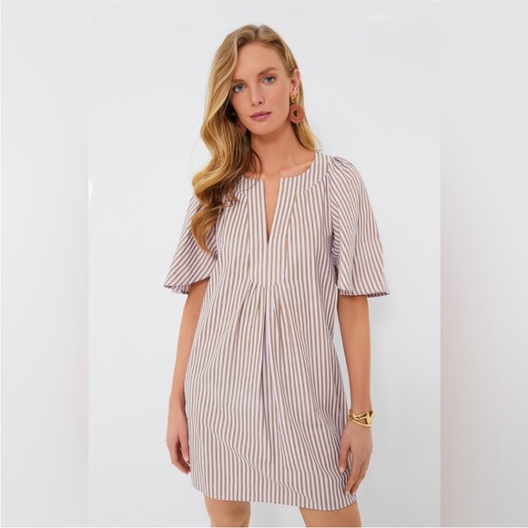 Pomander Place Tops - NWT Tuckernuck Pomander Place Lilac Stripe Seersucker Finley Dress Small